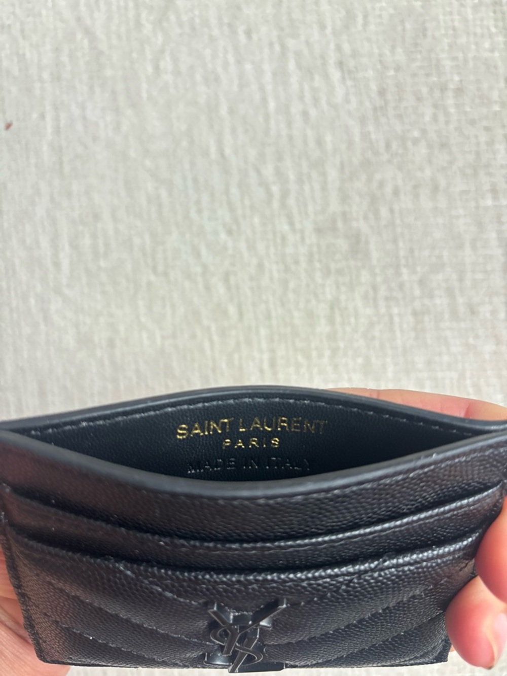 Saint Laurent Black Quilted Leather Card Holder with YSL Monogram - Picture 3 of 5